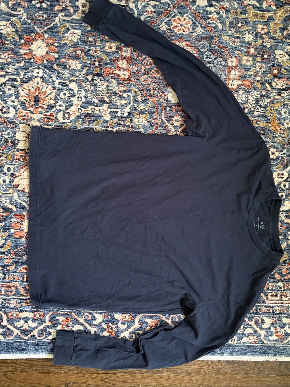 Classic Long-Sleeve Crewneck Shirt - Navy